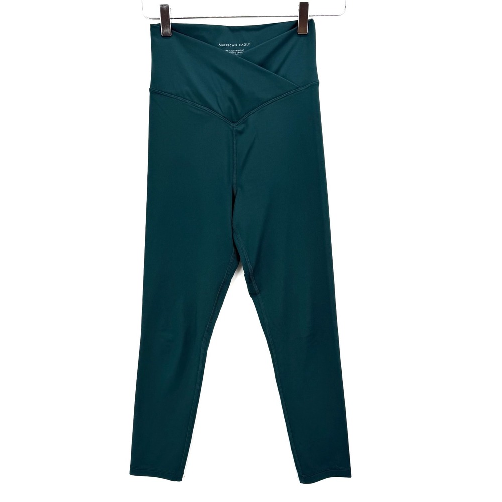 American Eagle The Lightweight 7/8 Everything Legging Size S Crossover Green